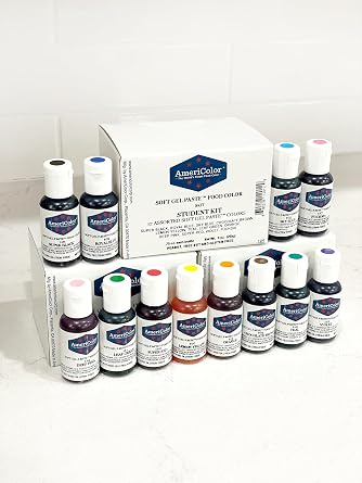 Food Coloring AmeriColor Student - Kit 12 .75 Ounce Bottles Soft Gel Paste Colors