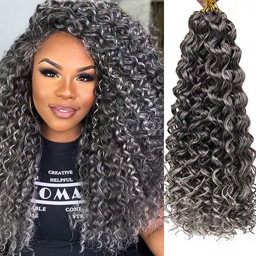 Miniatura 1 de Paquete de 8 paquetes de cabello rizado de ganchillo GoGo, rizado para mujeres negras, cabello trenzado de onda profunda, extensiones de cabello