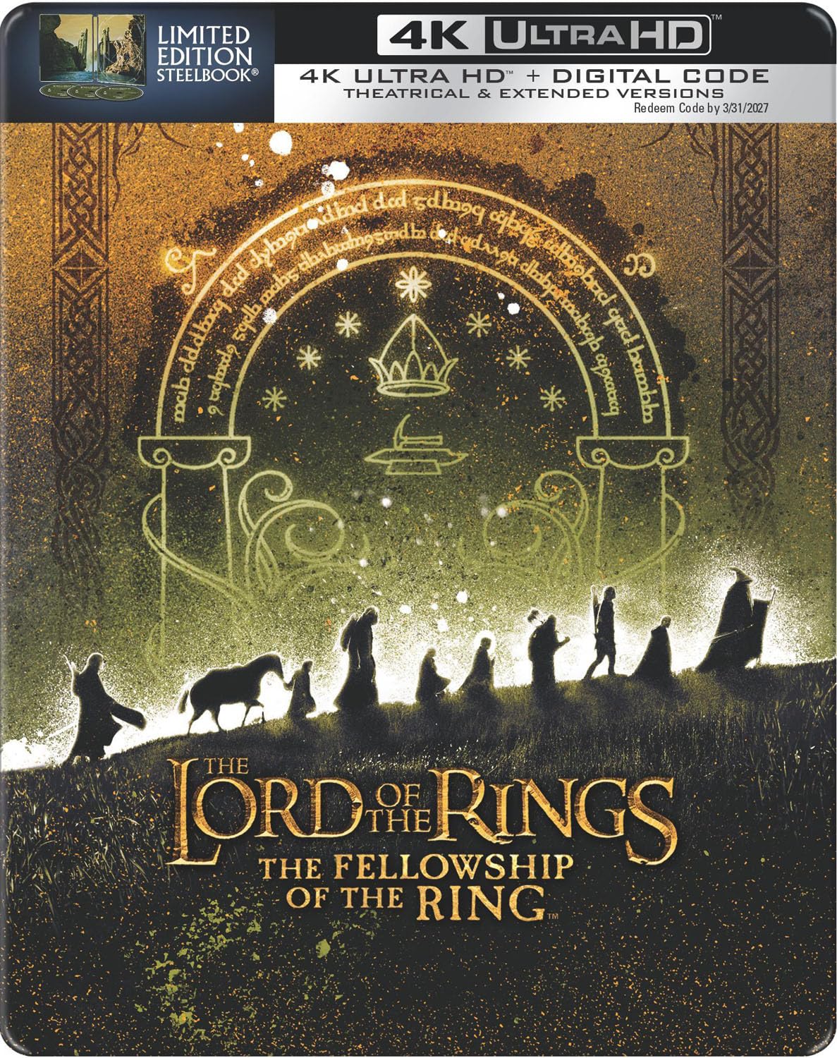Lord of the Rings The The Fellowship of Ring Extended Theatrical 4K Ultra HD Digital Steelbook