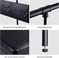 Vista 6 de Allewie Perchero para zapatos, árbol de pasillo independiente de 75 pulgadas, banco de entrada con estantes de almacenamiento, asiento tapizado