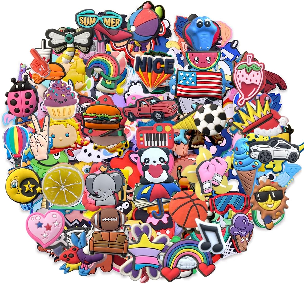 Lot of 30 50 100pcs Random Shoe Charms for Shoes Decoration Charms