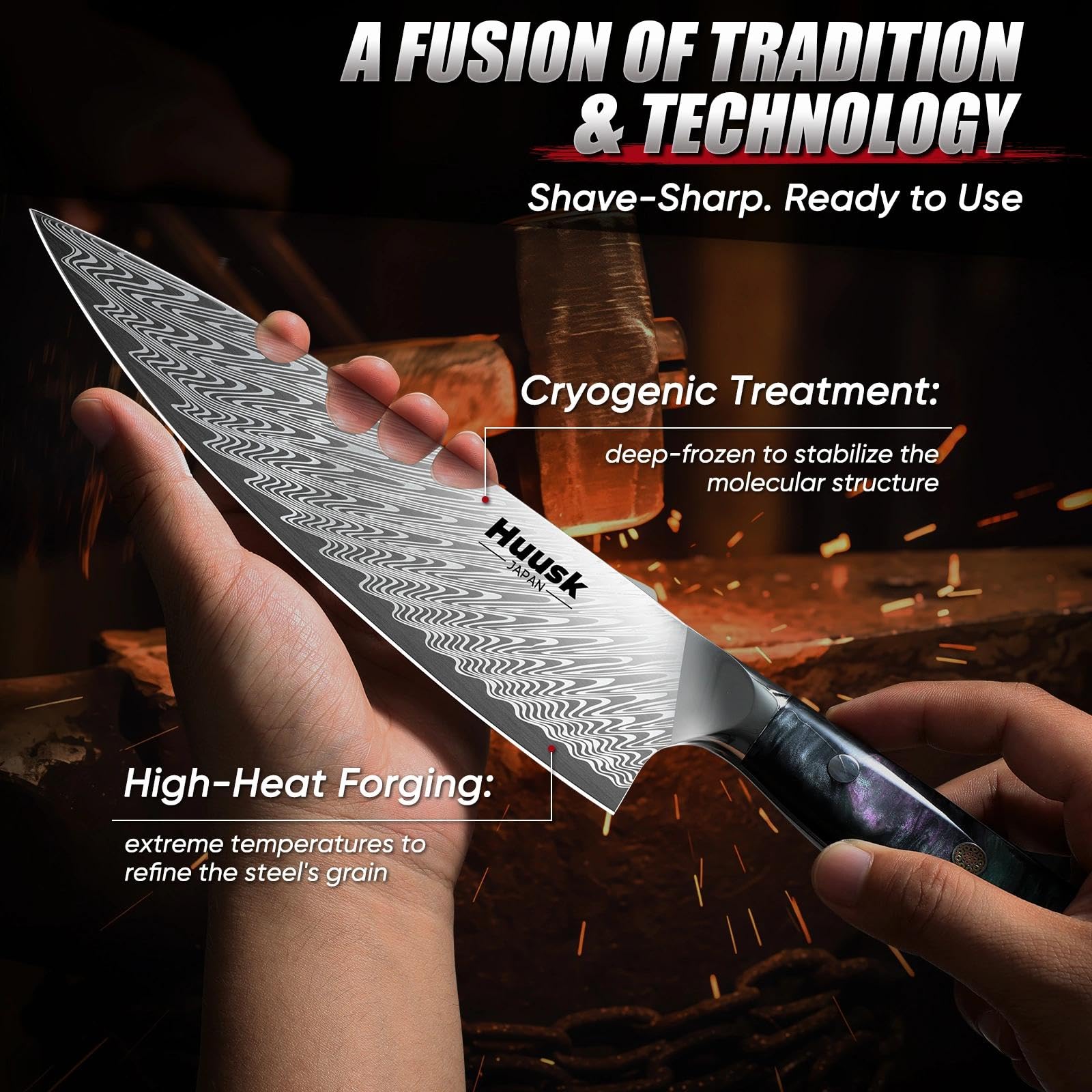 Huusk Japanese Chef Knife - Ultra Sharp -3