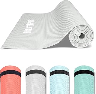 GORILLA SPORTS® Yoga Mat with Carry Strap, 180 x 60 x 0.5 cm, Non-Slip, Lightweight, Choice of Colours, Fitness Mat, Sport…