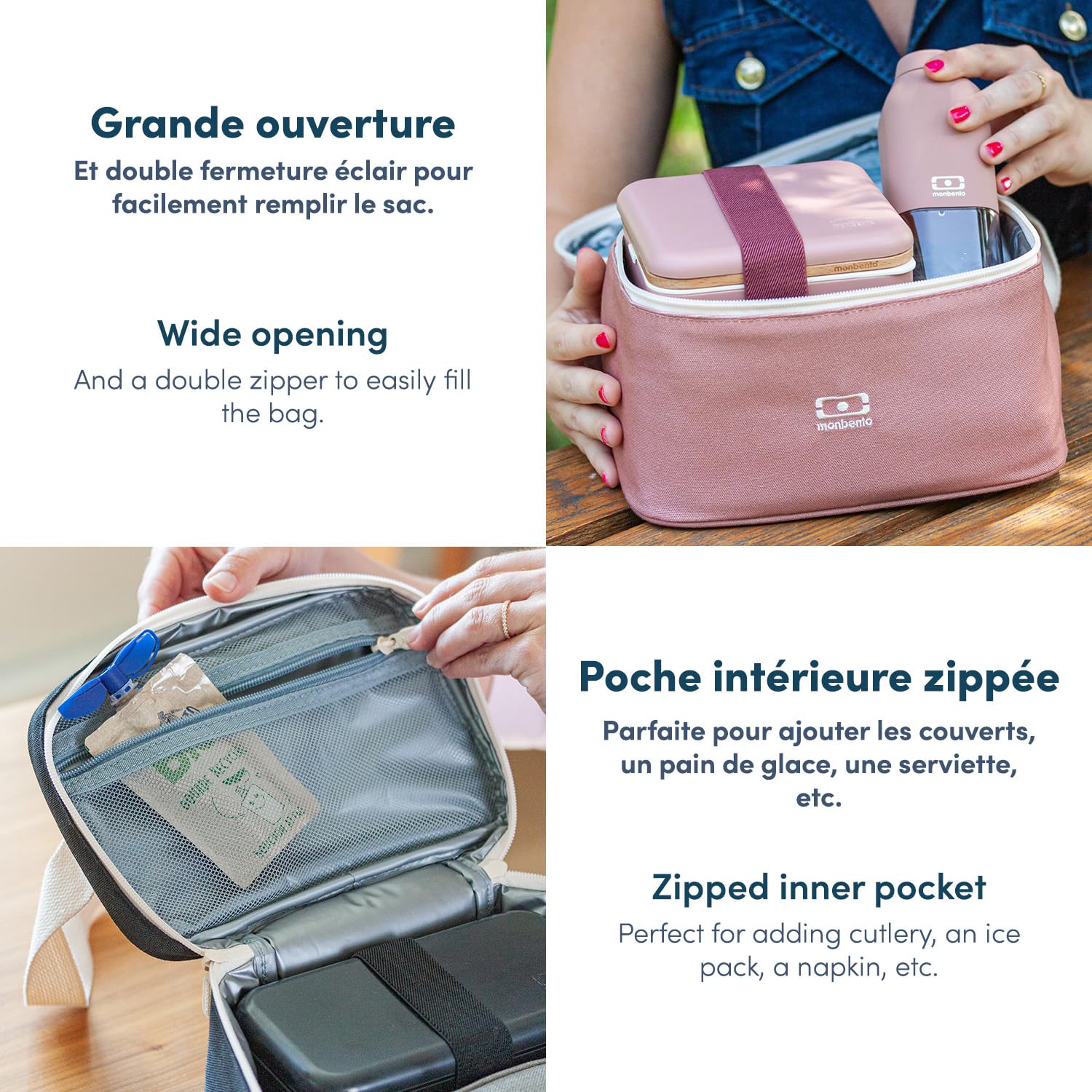 Arctic rose Moka - Le joli sac isotherme repas avec bandoulière