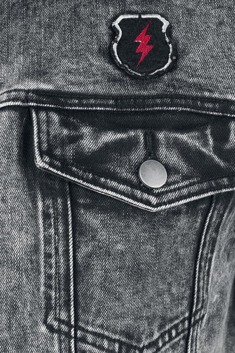 Rock Rebel by EMP Uomo gilet nero effetto acid wash
