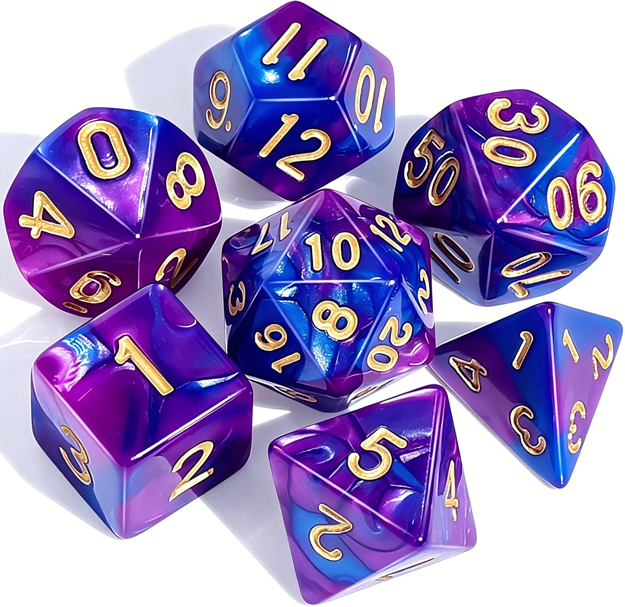 CiaraQ 7pcs Polyhedral Dice Set for Dungeon and Dragons MTG Table Games