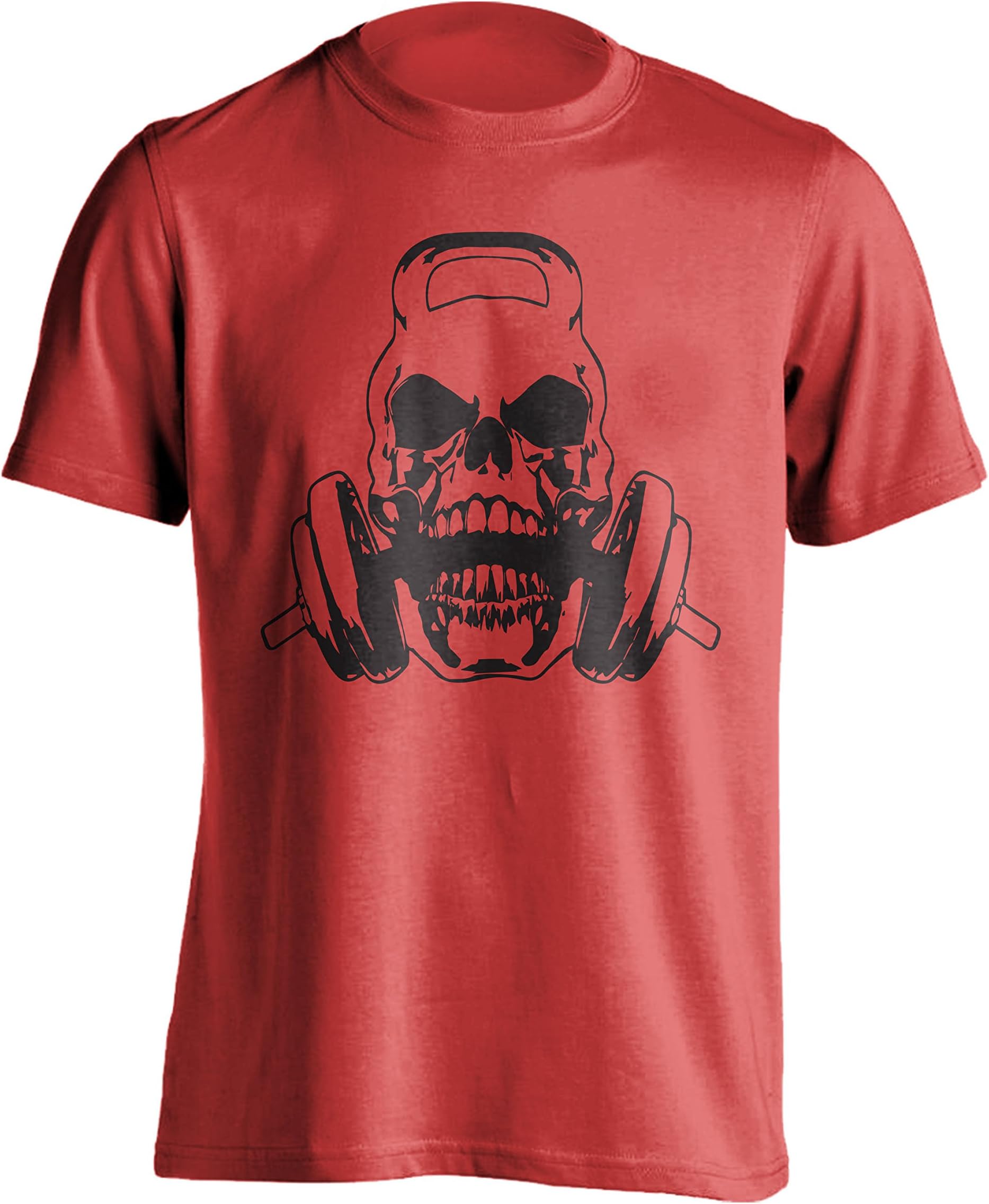 Victory Ink Men's Weight Lifting Skull T-Shirt Athletic Sports Fitness Gym Tee Shirt