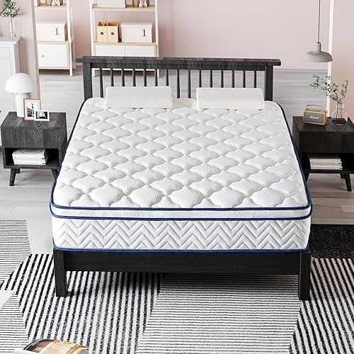 Miniatura 2 de Colchón híbrido de espuma viscoelástica tamaño Queen de 12 pulgadas en una caja, comodidad y apoyo, alivio de presión, transpirable, ideal para