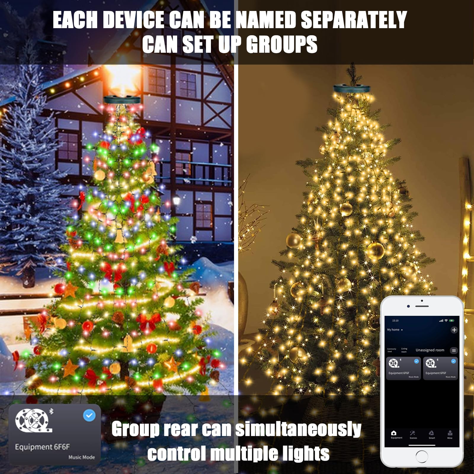 Smart Christmas Tree Lights, 4Ft 110 LEDs Outdoor Christmas Smart Christmas Tree Lights, 4Ft 110 LEDs Outdoor Christmas