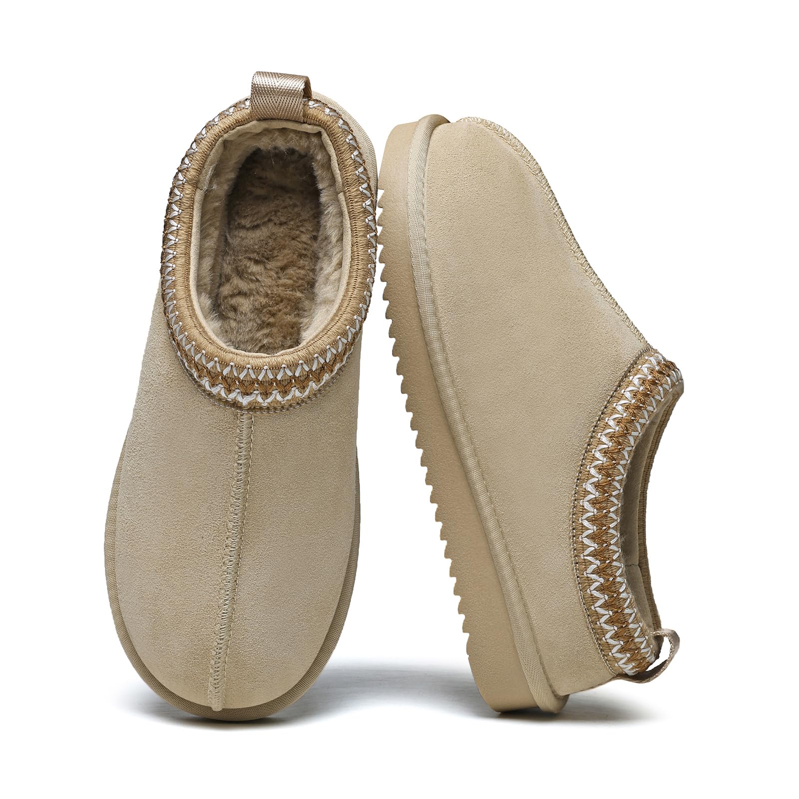 Meik Mangni Pantofole Donna Uomo Inverno Scarponi da Neve in Pelle Unisex-Adulto Caldi Ciabatte da Casa Antiscivolo,35-44 EU