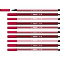 STABILO Pen 68 – Pennarello Premium – Confezione da 10 – Rosso Scuro