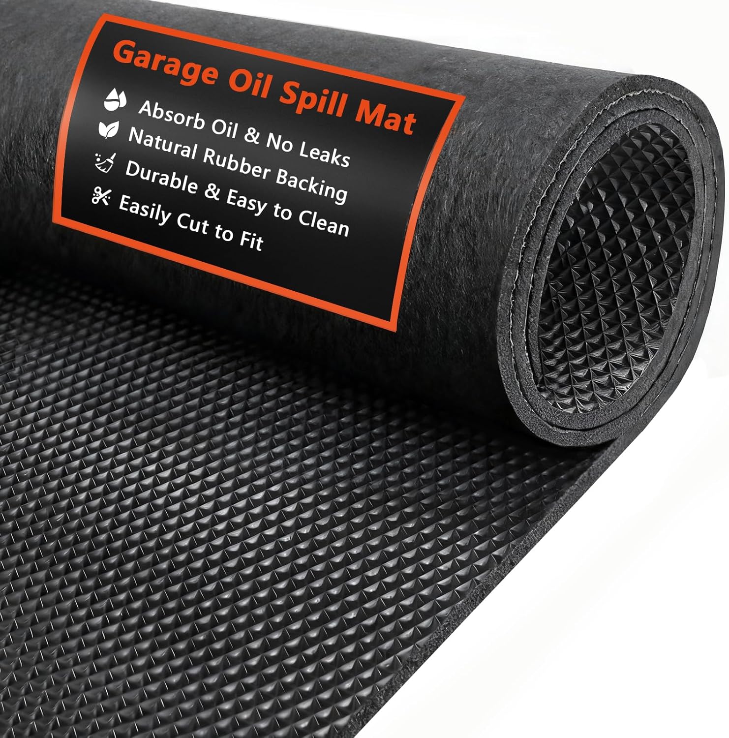 AiBOB Garage Floor Mat, 60 X 72 inches, Oil Spill Mat Under Car, Waterproof Backing Absorbent Pad Protects Floor, Durable, Reusable, Black