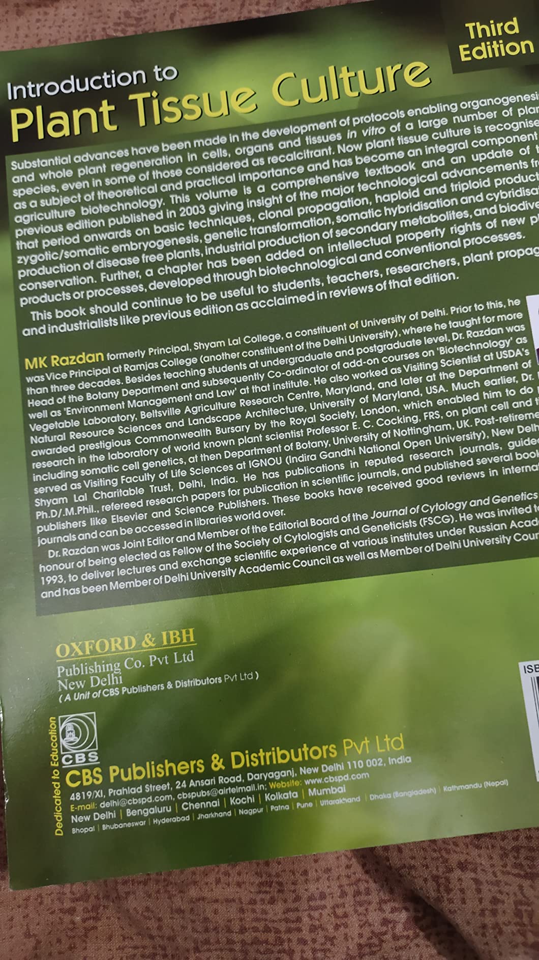 Buy Introduction To Plant Tissue Culture 3Ed (Pb 2019) Book Online at ...