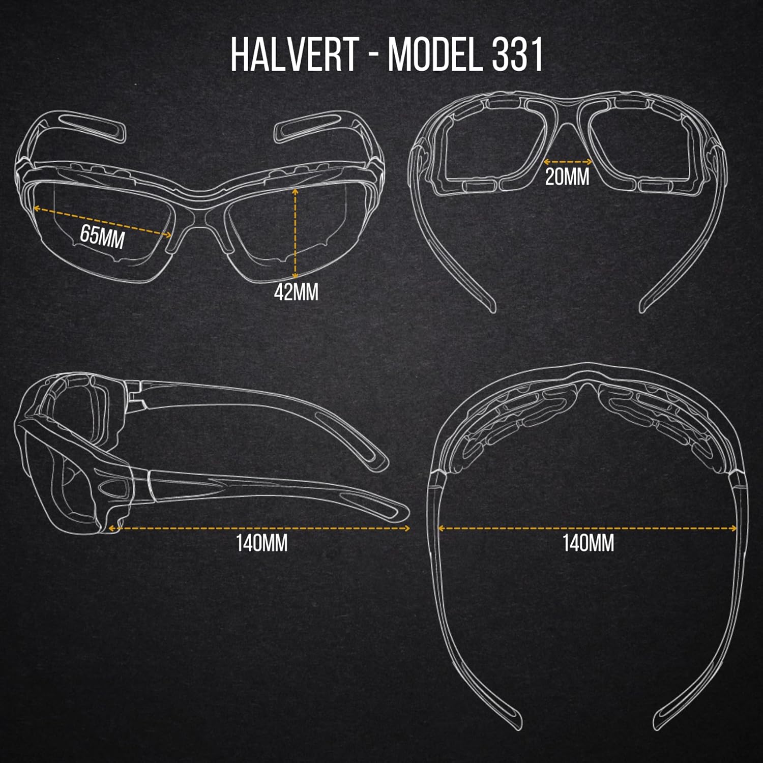 WYND Blocker Motorcycle Riding Glasses Extreme Sports Wrap Sunglasses - Image 3