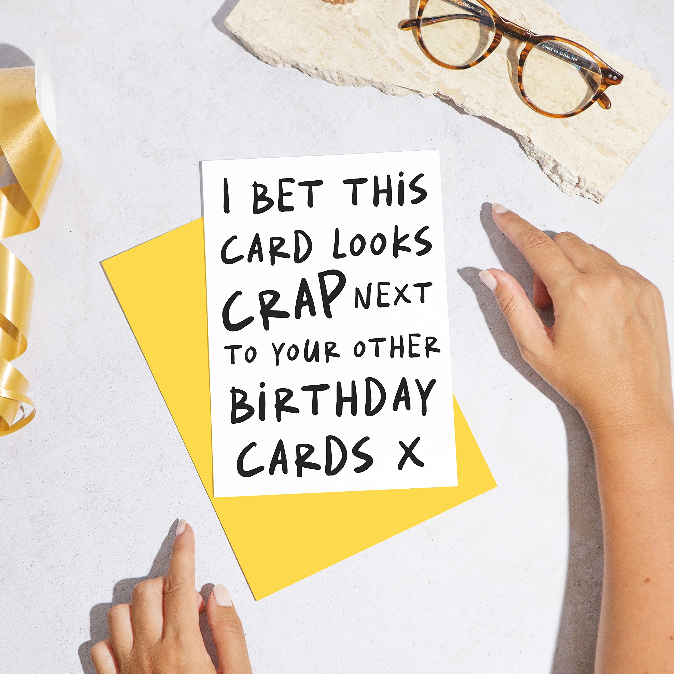 Huxters Happy Birthday Karte – 'Happy Birthday To My Human Bean', A5, 350gsm, Mit Umschlag