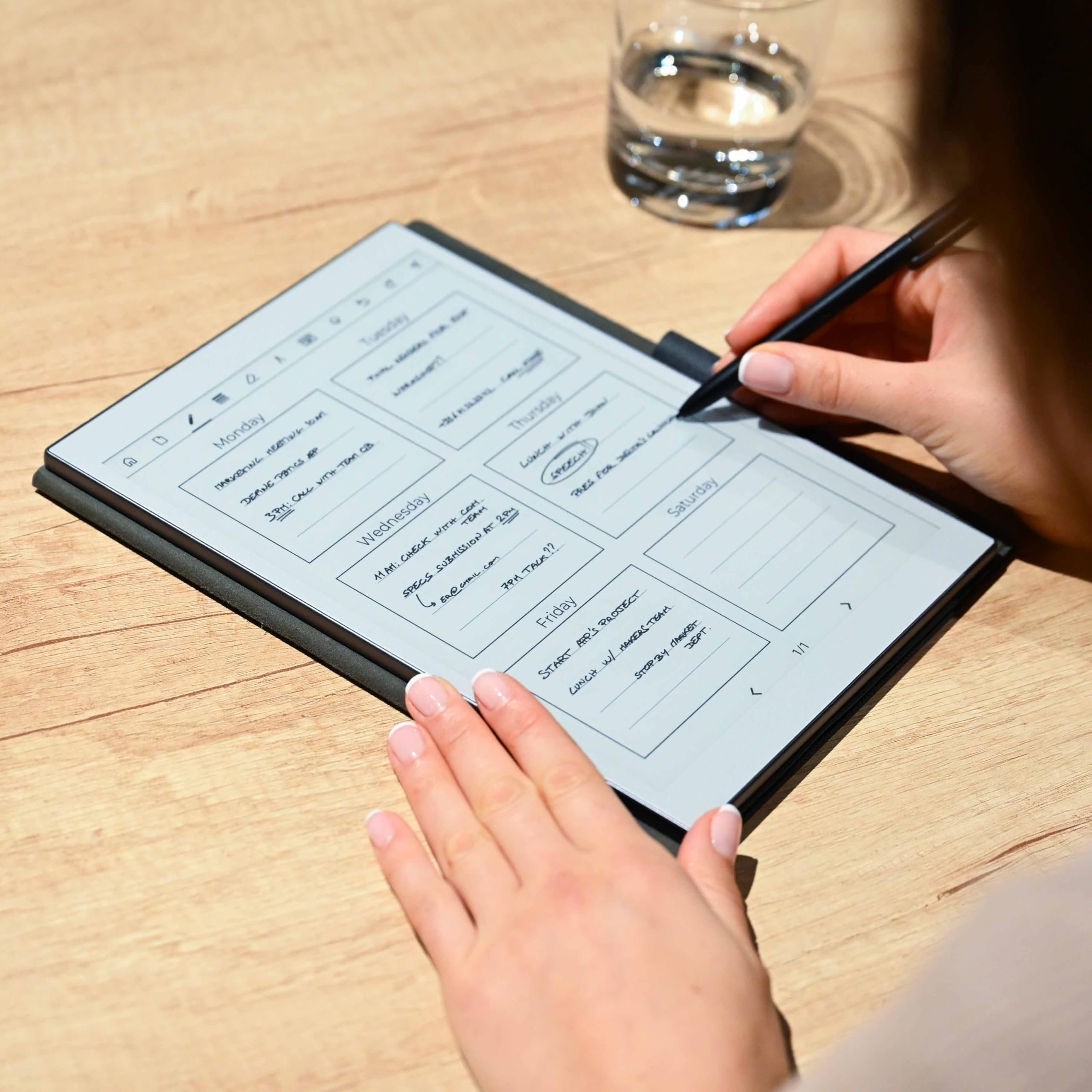 Confezione con copertina grigia + 4 miniere, blocco note digitale bianco, tablet carta Eink – Epaper – Digital Notebook
