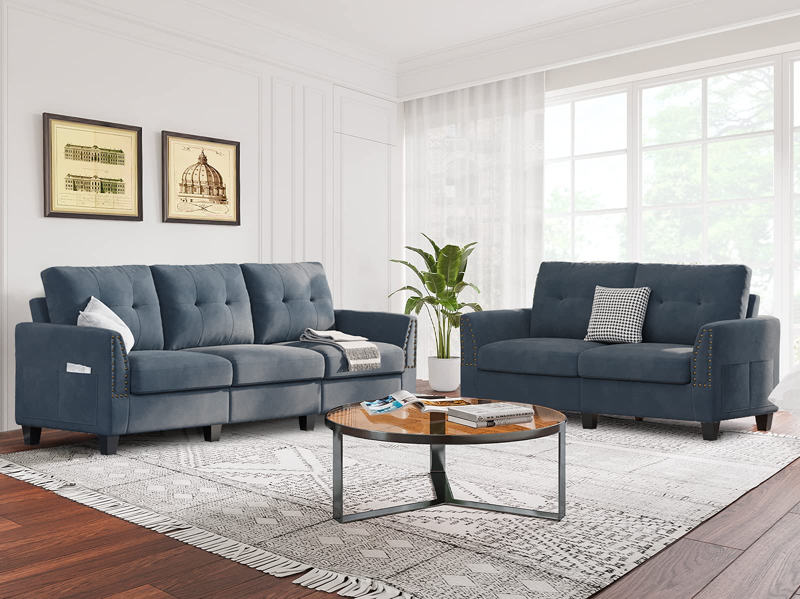 Buy Belffin Modular Sectional Sofa Couch with Reversible Chaise Velvet