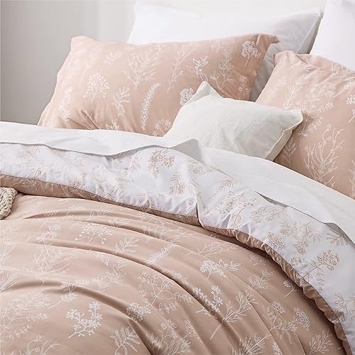 Miniatura 174 de Bedsure Juego de edredón de tamaño Queen, color lavanda, lindo, floral, regalo para mujer, 3 piezas, 1 suave edredón reversible con flores y 2