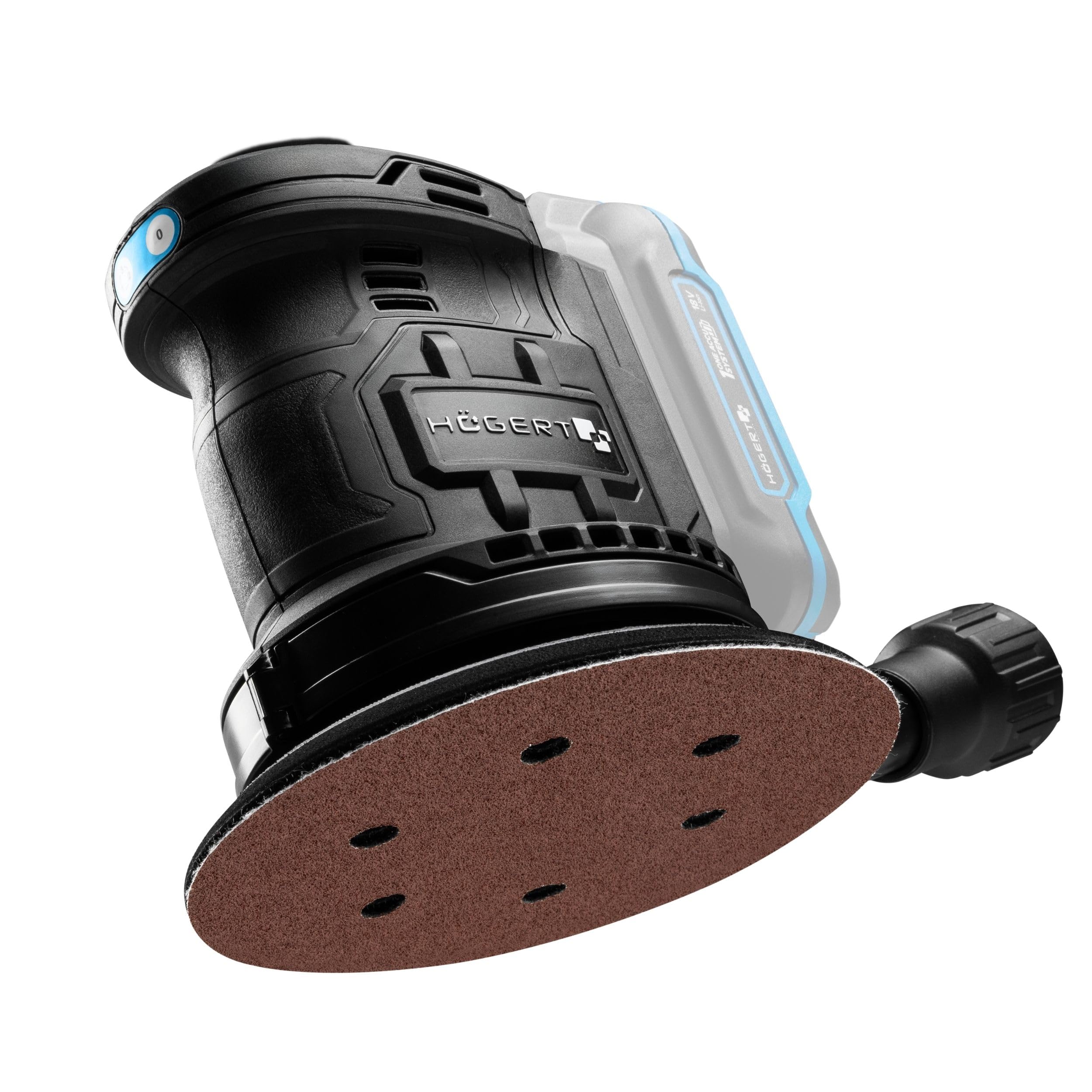 HÖGERT TECHNIK Levigatrice rotorbitale a batteria 150 mm 18V brushless, levigatrice per legno metallo plastica, levigatrice a batteria con regolazione della velocità, senza batteria inclusa