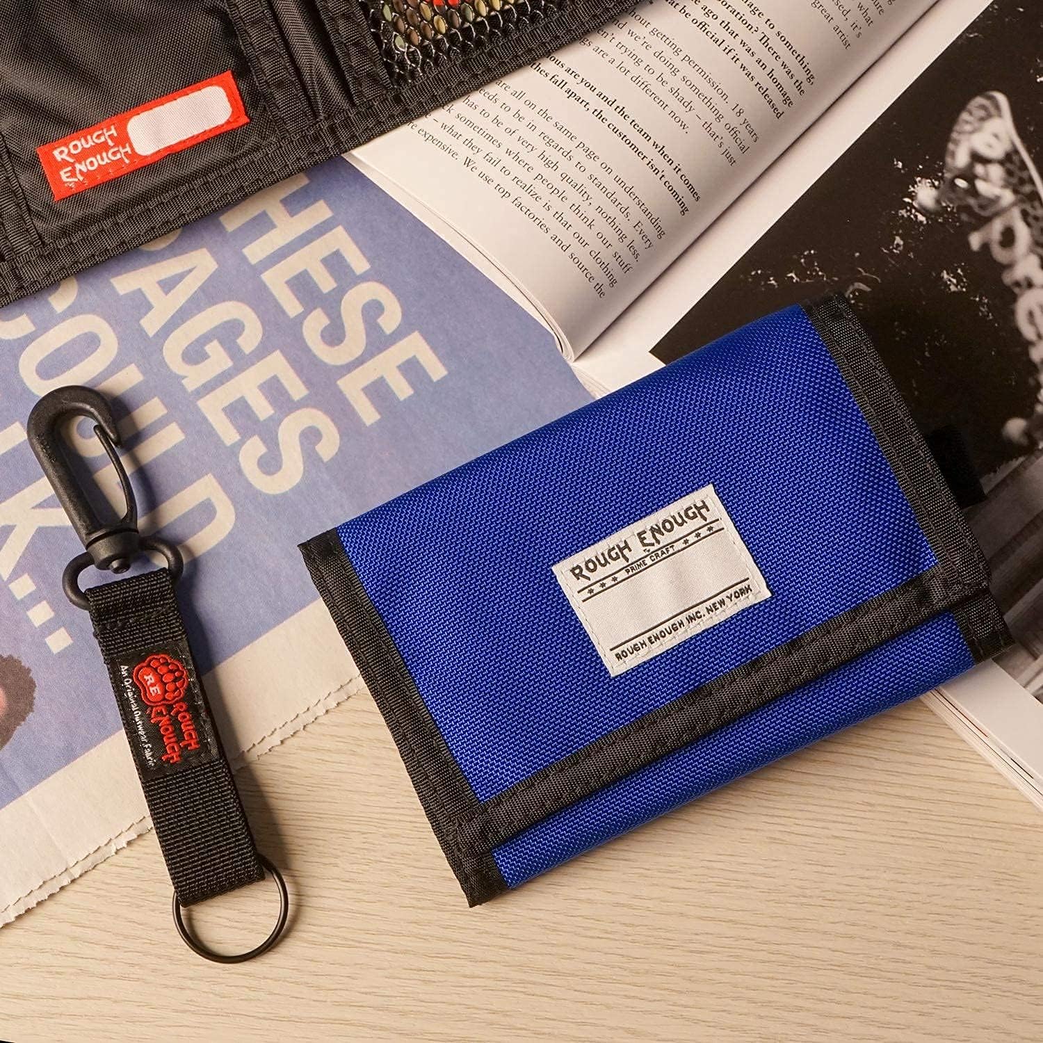Rough Enough Blue Kids Wallets for Teen Boys with Keychain Gifts : Clothing, Shoes & Jewelry