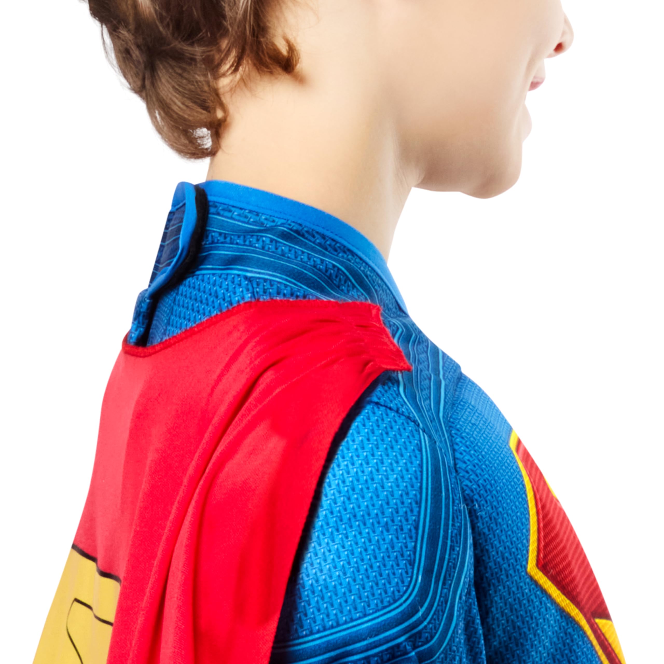 Rubies Superman Deluxe Kids Boys Costume Jumpsuit with Shoe Covers and Cape