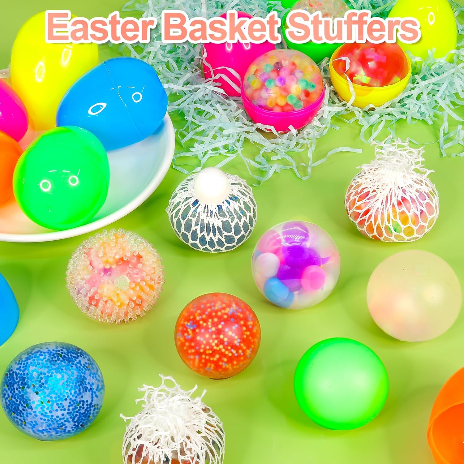 12 Pack 3.5" Easter Eggs Filled with Squishy Toys,12 Styles Stress Balls for Kids Boys Girls,Stress Relief Squeeze Fidget Toys for Easter Basket Essential Stuffers,Hunt Party Favors Gifts - Image 4