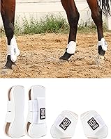 Vista 8 de Harrison Howard Botas de Tendón para Caballo Frente Abierto/Bota de Menudillo para Caballo Botas Protectoras para Salto, Equitación en Senderos