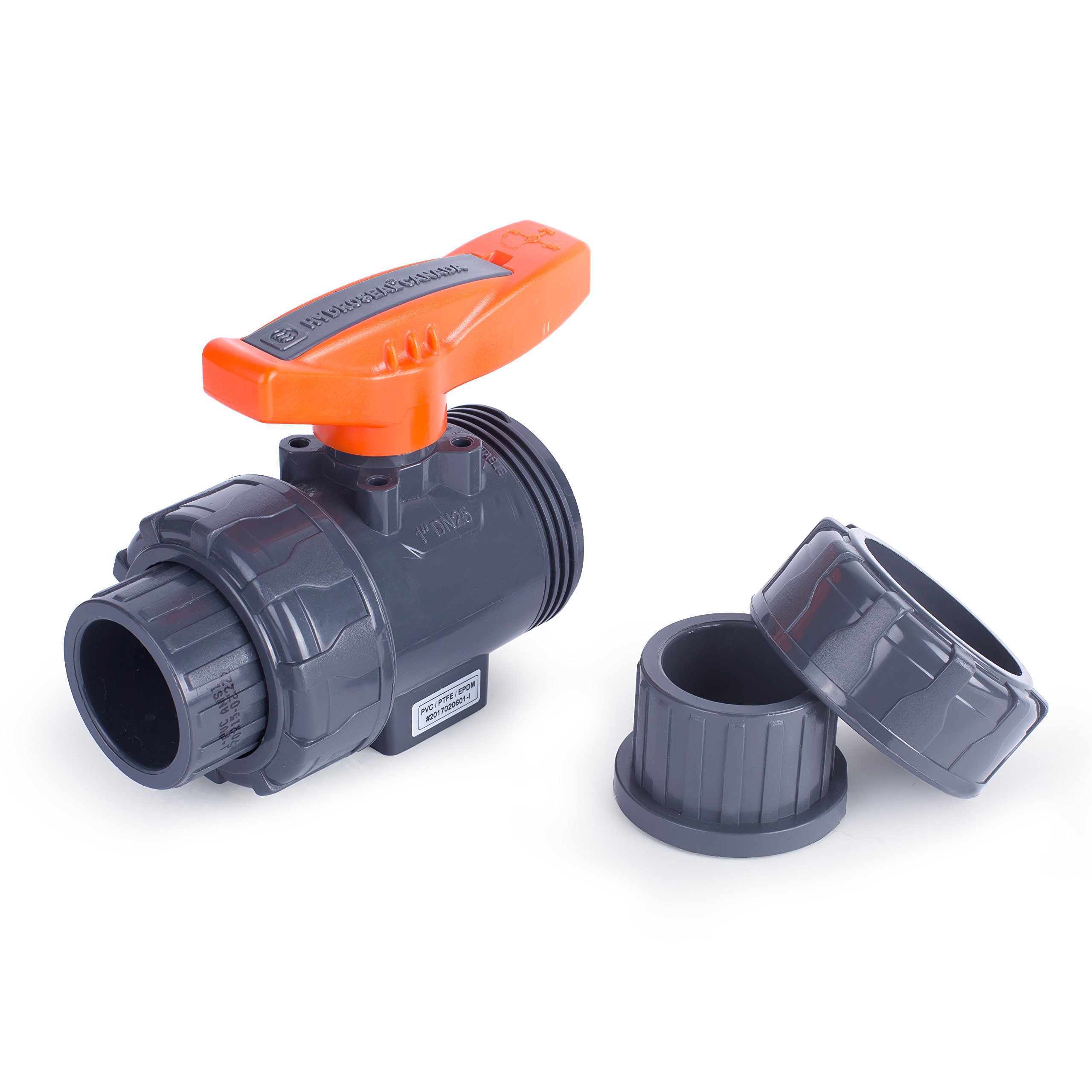 HYDROSEAL Kaplan 1’’ PVC True Union Ball Valve with Full Port, ASTM