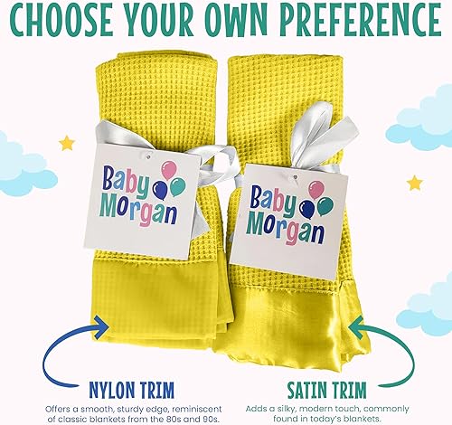 Miniatura 10 de Manta térmica para bebé con ribete de nailon satinado, 36 x 50 pulgadas (ribete de nailon, blanco)