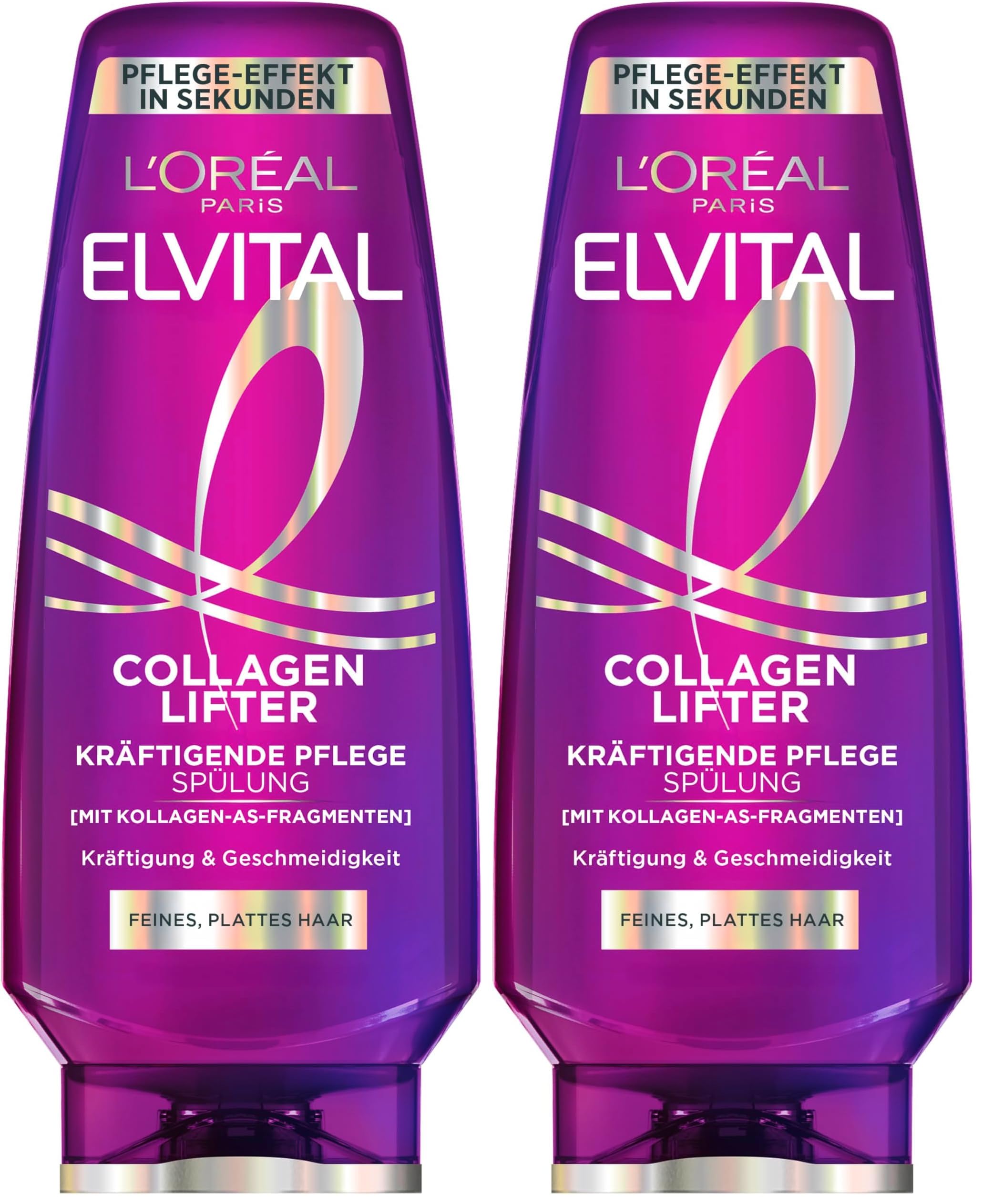 L’Oréal Paris Elvital Collagen Lifter Kräftigende Pflegespülung, hydratisierender Conditioner mit Kollagen-AS-Fragmenten, für feines & plattes Haar, mehr Volumen ohne Beschweren, 250 ml