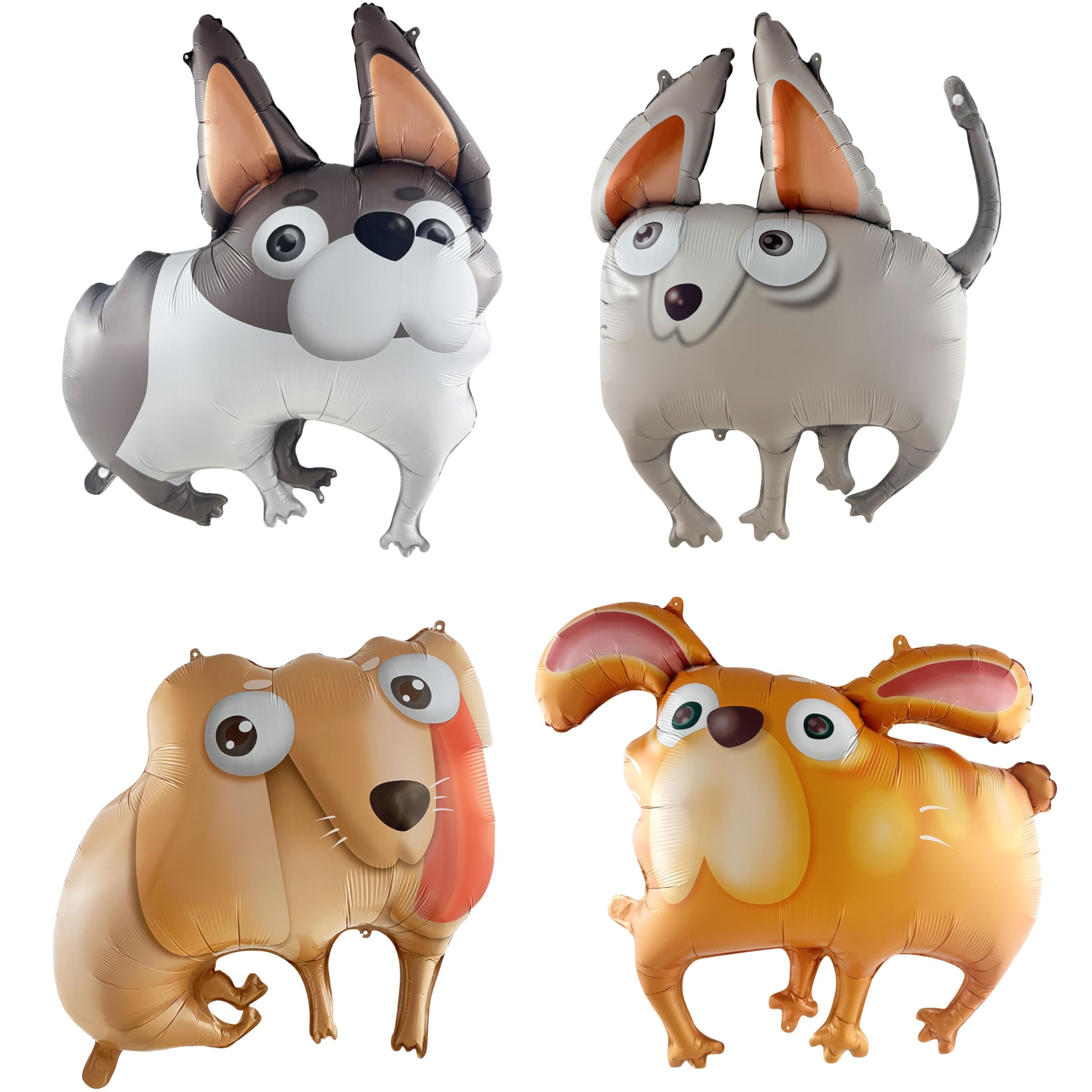 BALONAR 4PCS 30Inch Animal Dog Balloons - Black, Foil - Dog Themed Birthday Party Decorations