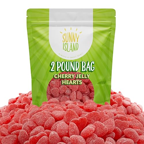 Cherry JuJu Hearts Jaleas, caramelos para el día de San Valentín, bolsa de 2 libras