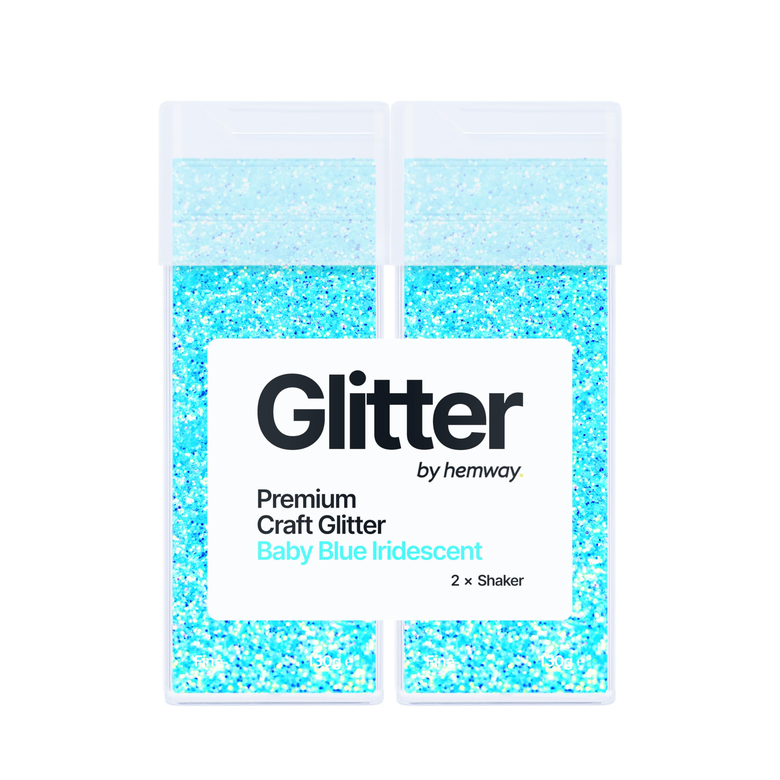 Hemway Glitter Shaker Baby Blue 130g x2 Pack Fine, Craft Glitter Shakers for Resin & Epoxy Crafts, Christmas Art Supplies