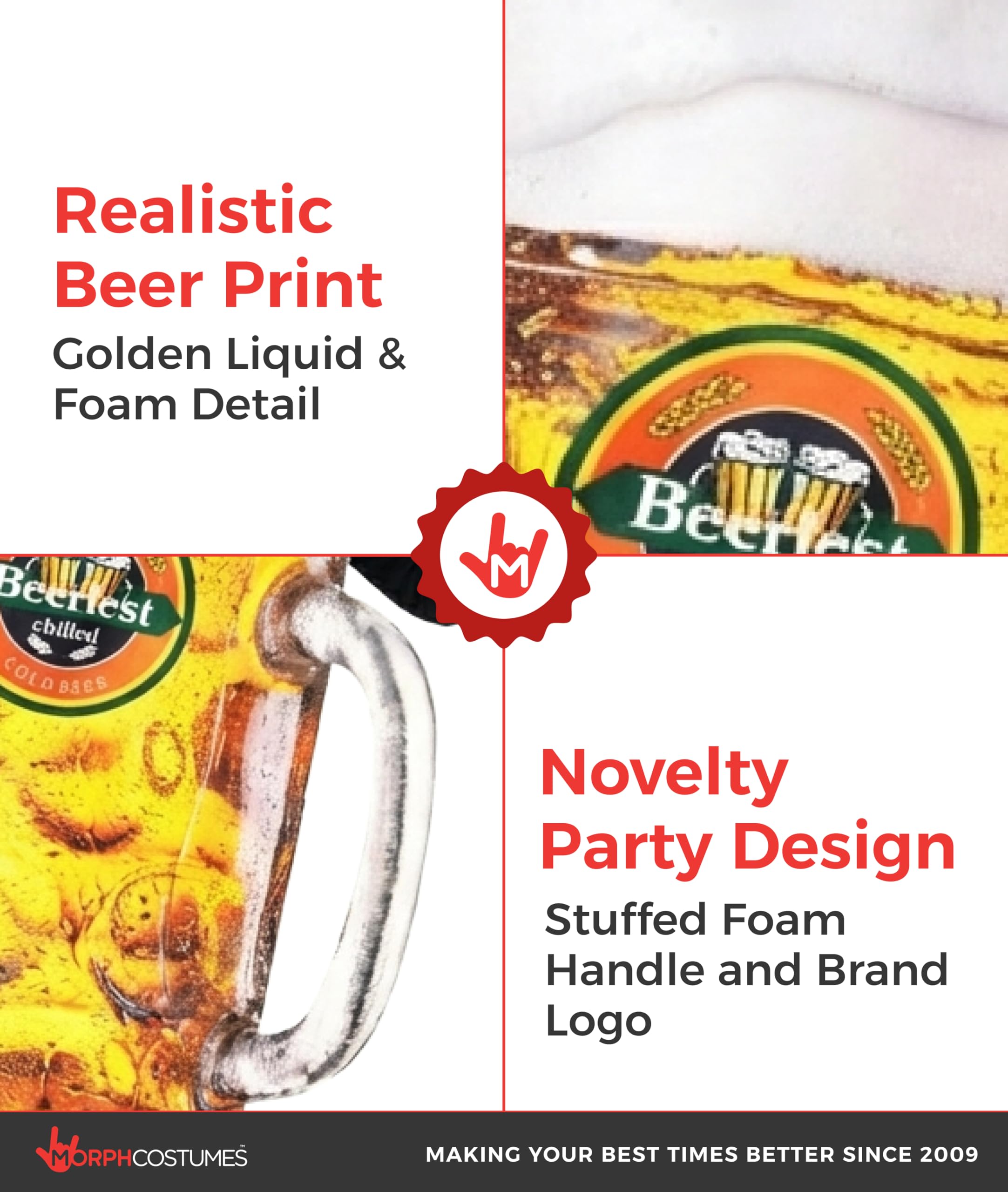 Morph Disfraz Cerveza Adulto, Disfraz Oktoberfest Halloween Hombre