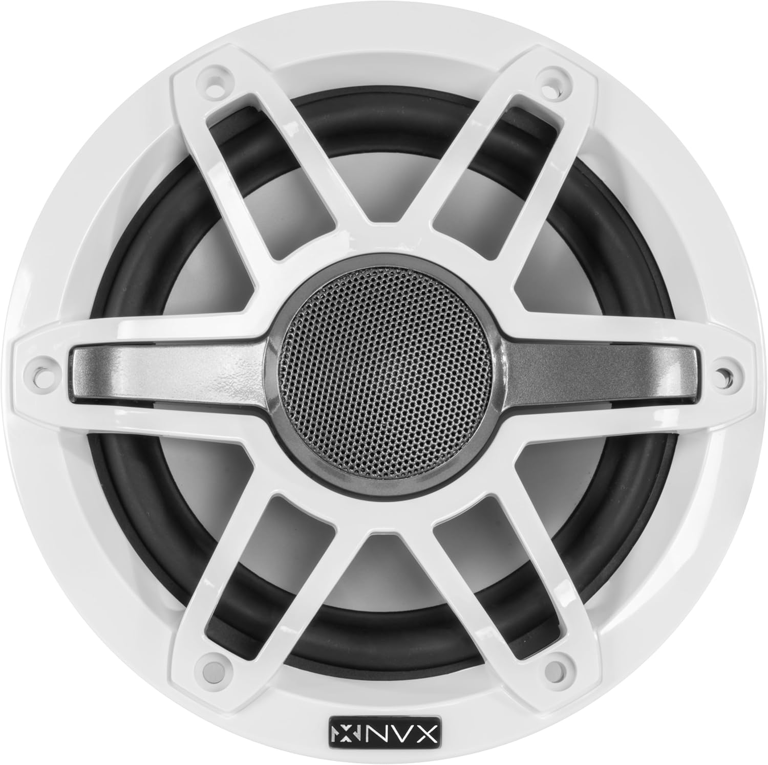 NVX® MVSP65 Premium 6.5” 2-Way Marine Coaxial Speakers (Pair), 600W Max, 200W RMS, 1” Silk Dome Tweeters, with RGB LED Lighting for Boats/UTV/ATV/SxS/Powersports (White and Black Grilles Included) - Image 4