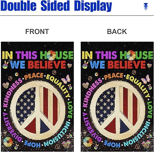 Miniatura 6 de Swooflia Black Lives Matter HYQ-224 - Bandera de jardín pequeña con diseño de girasoles para decoración exterior, de arpillera, 12 x 18 pulgadas,