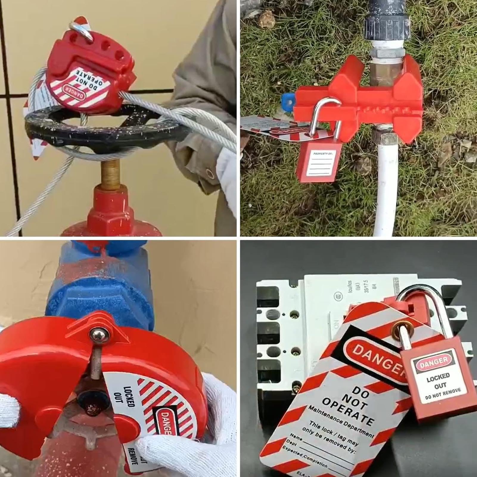 Jiawu Kit de Etiquetado de Bloqueo, Kit de Etiquetado de Bloqueo Eléctrico Resistente que Cumple con OSHA, de de Industrial con Cerrojos de Múltiples Cerraduras y de Cable para Seguridad Industrial