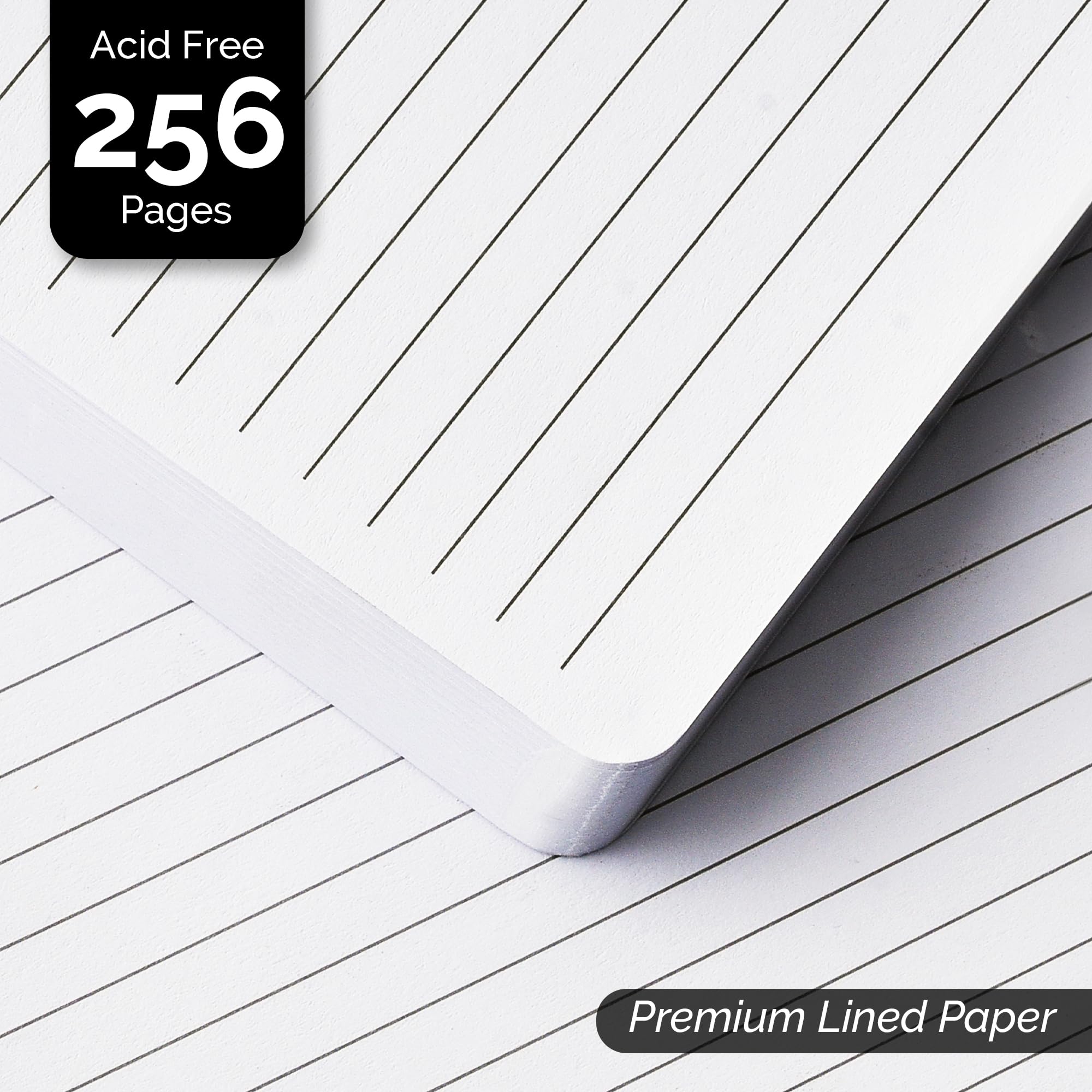 Nextnoid Carnet de notes ligné à couverture rigide – Papier épais de 120 g/m² – Format moyen A5 à 256 pages – Parfait pour écrire, rendre un journal intime et prendre des notes (marron, ligné)