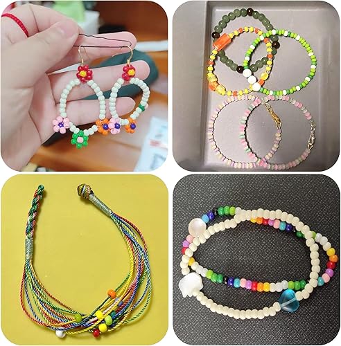 Miniatura 6 de Cuentas de 0.157 in para hacer joyas, cuentas de pulsera de semillas 60 de poni a granel, 1000 cuentas para manualidades con agujeros para