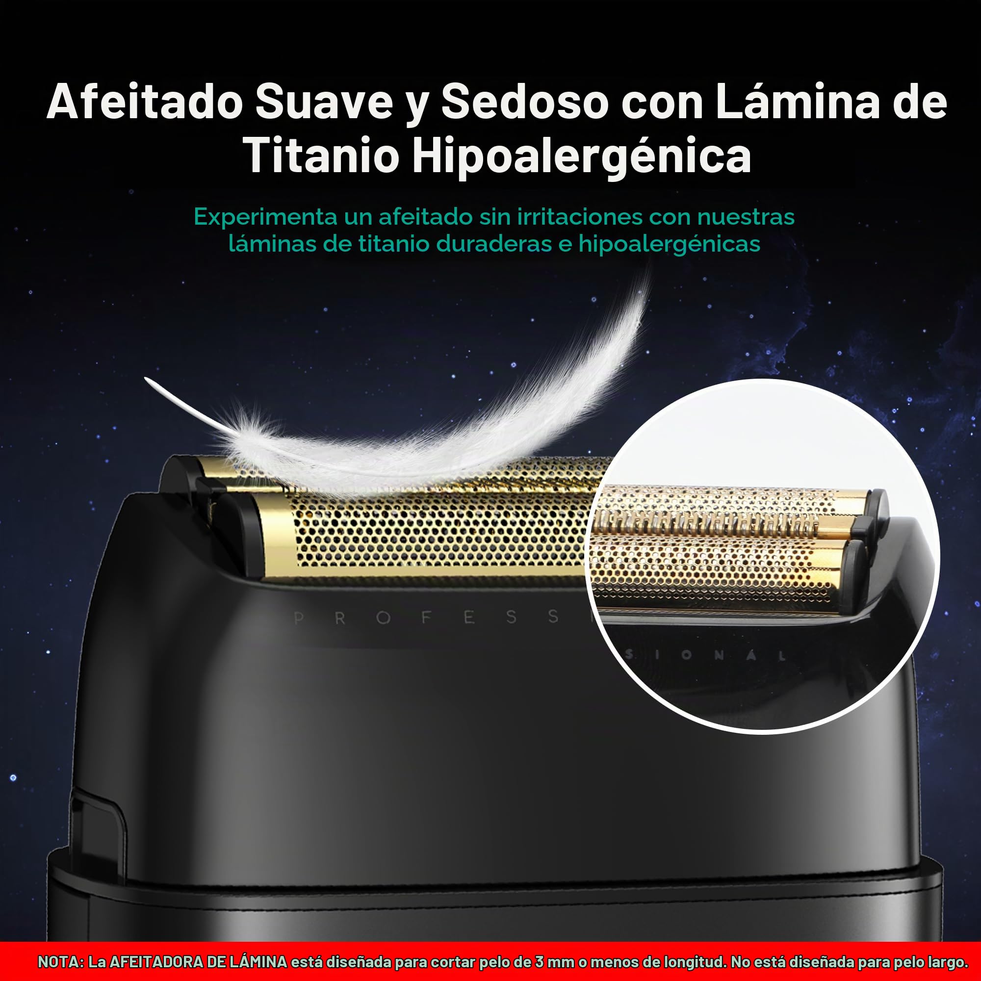 VGR Afeitadora y maquinilla de afeitar eléctrica profesional para hombres, cara, barba, cuello, decoloración de la piel y cabeza calva, recargable por USB-C, láminas de titanio flotantes dobles, 21