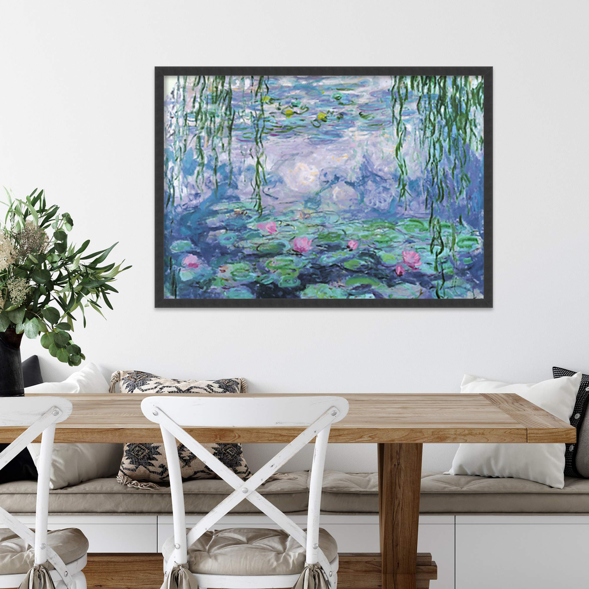 Claude Monet 風景画 装飾フレーム付き Amazon.co.jp: フレーム付きアートプリント、' Nympheas ' by