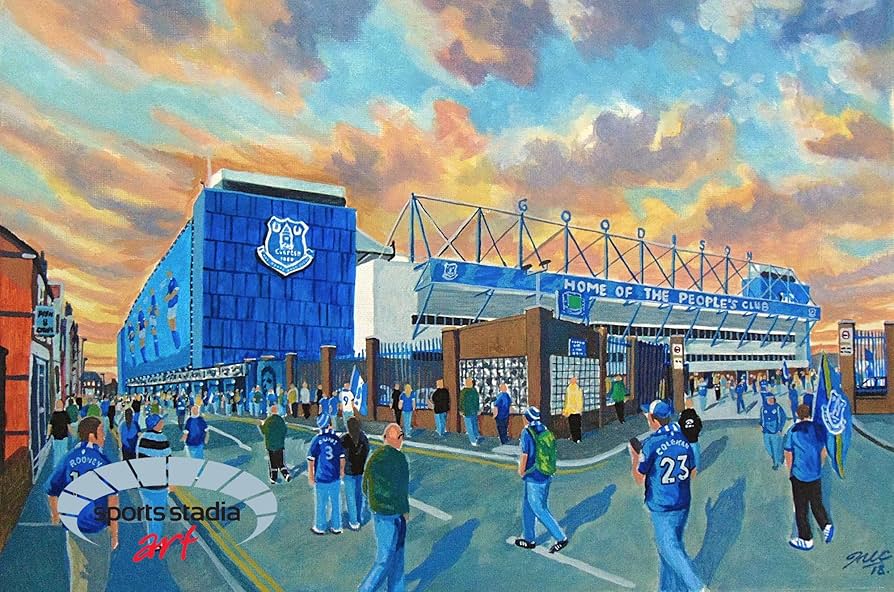 Goodison Park Everton Stadium Print: Black & White Football Photography