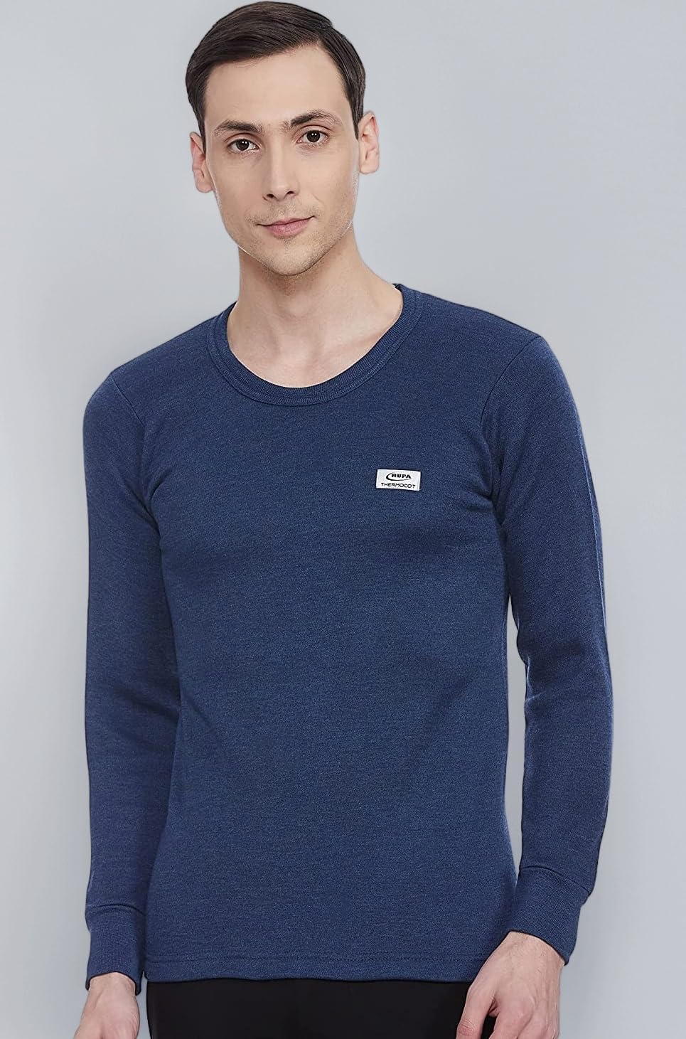 THERMOCOT Winter Thermal Top for Men in Cotton Blend | Round Neck Men's Inner Thermal Wear | Full Sleeves and Snug Fit | Premium Thermal Vest for Men | Pack of 1