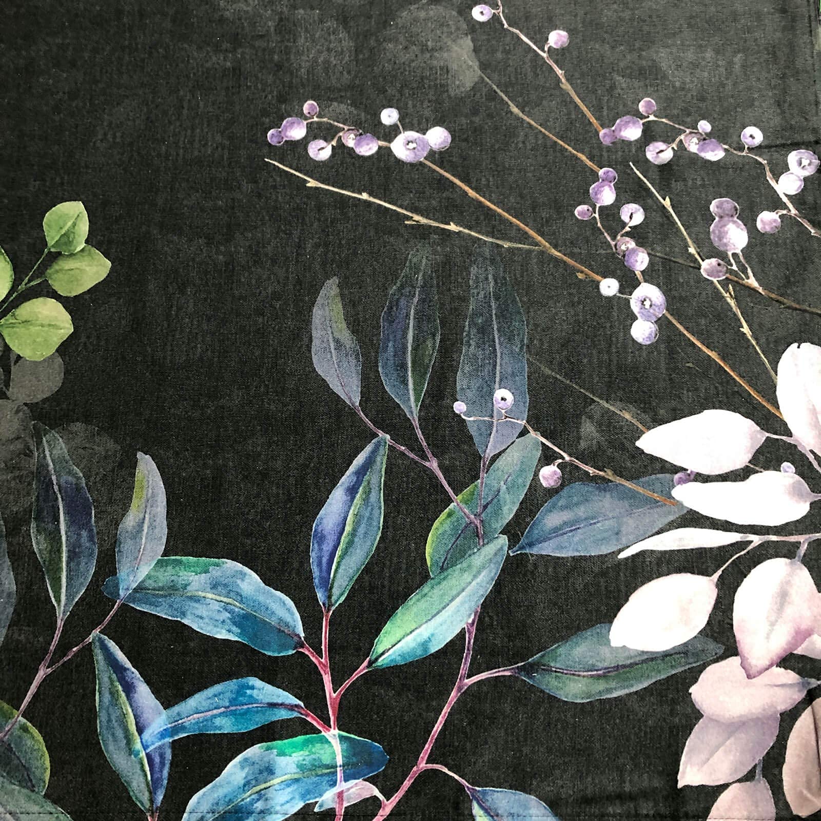 ESTELLA Bettwäsche Midnight Bunt Blau Blumen Blüten Geblümt Zweige Aquarell Mako Satin, Größe:155 cm x 220 cm