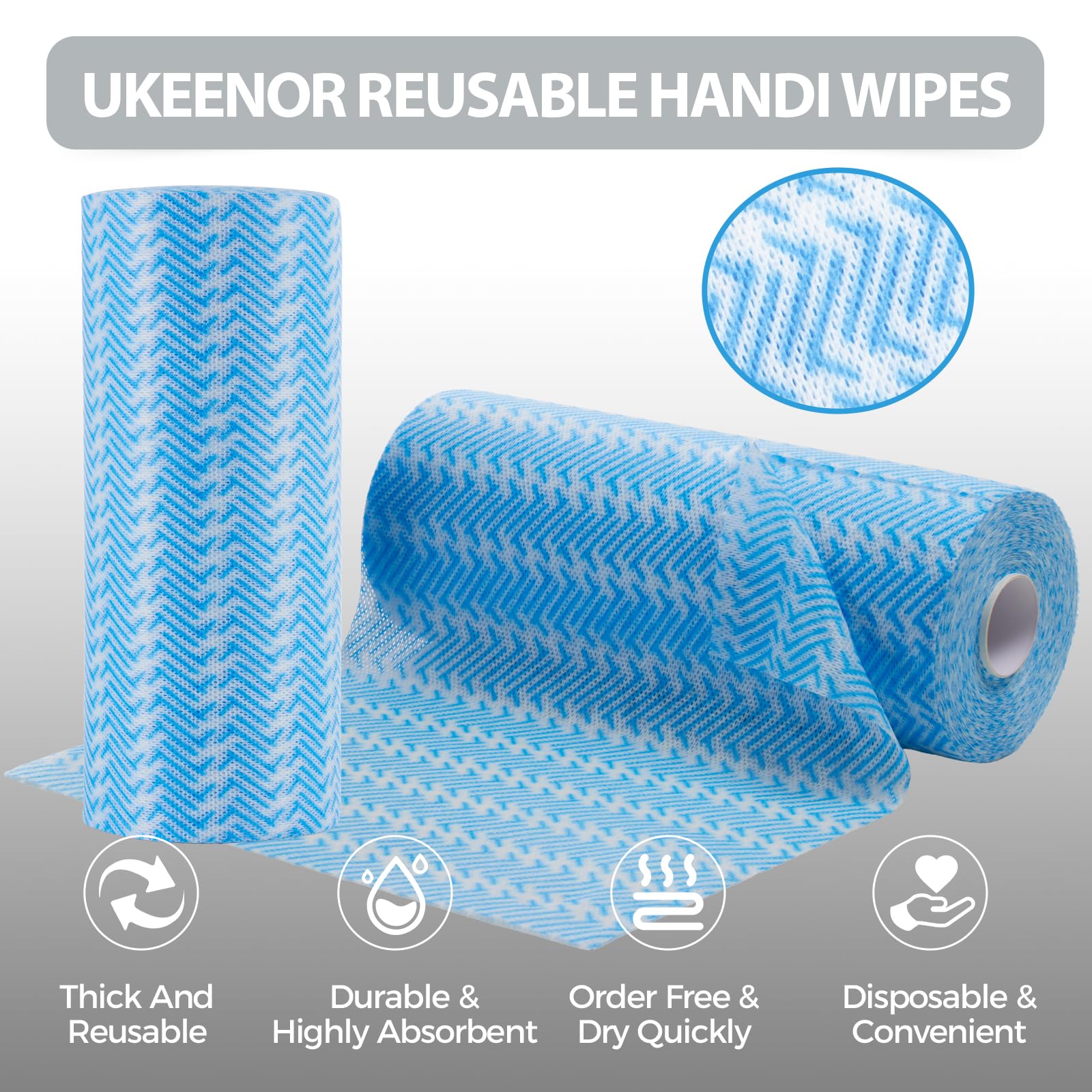 Paños de limpieza desechables, toallitas Handi reutilizables, multiusos, toallas de limpieza reutilizables, lavables a máquina, toallitas prácticas resistentes de 9.8 x 11.8 pulgadas, 200
