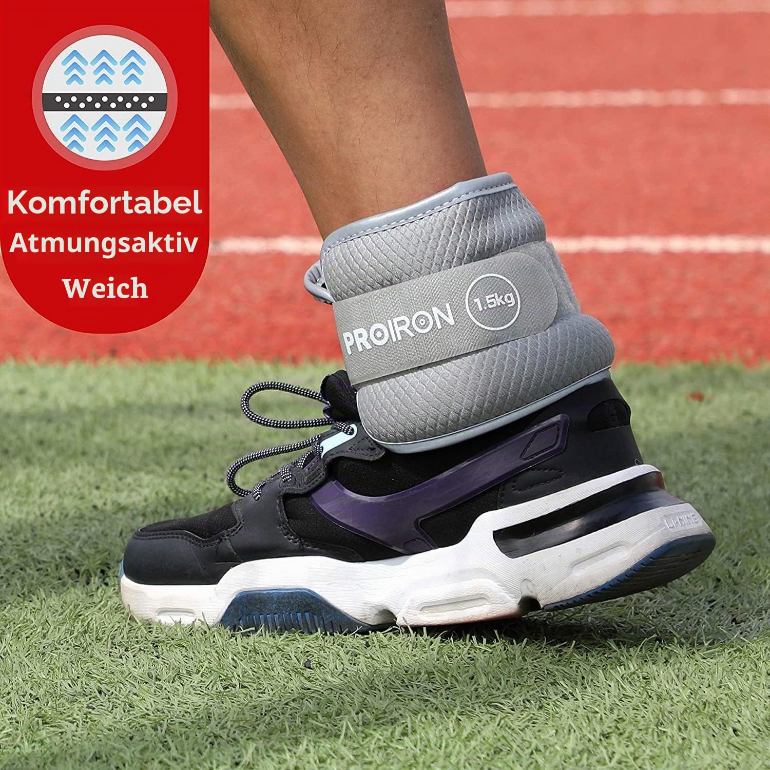 PROIRON Gewichtsmanschetten Fuß, Armgewichte Handgelenkgewichte Set (1 Paar) 0,5kg bis 2kg, Handgewichte, Fußgewichte und Fußgelenkgewichte für Fitness, Bewegung, Laufen, Joggen, Gymnastik