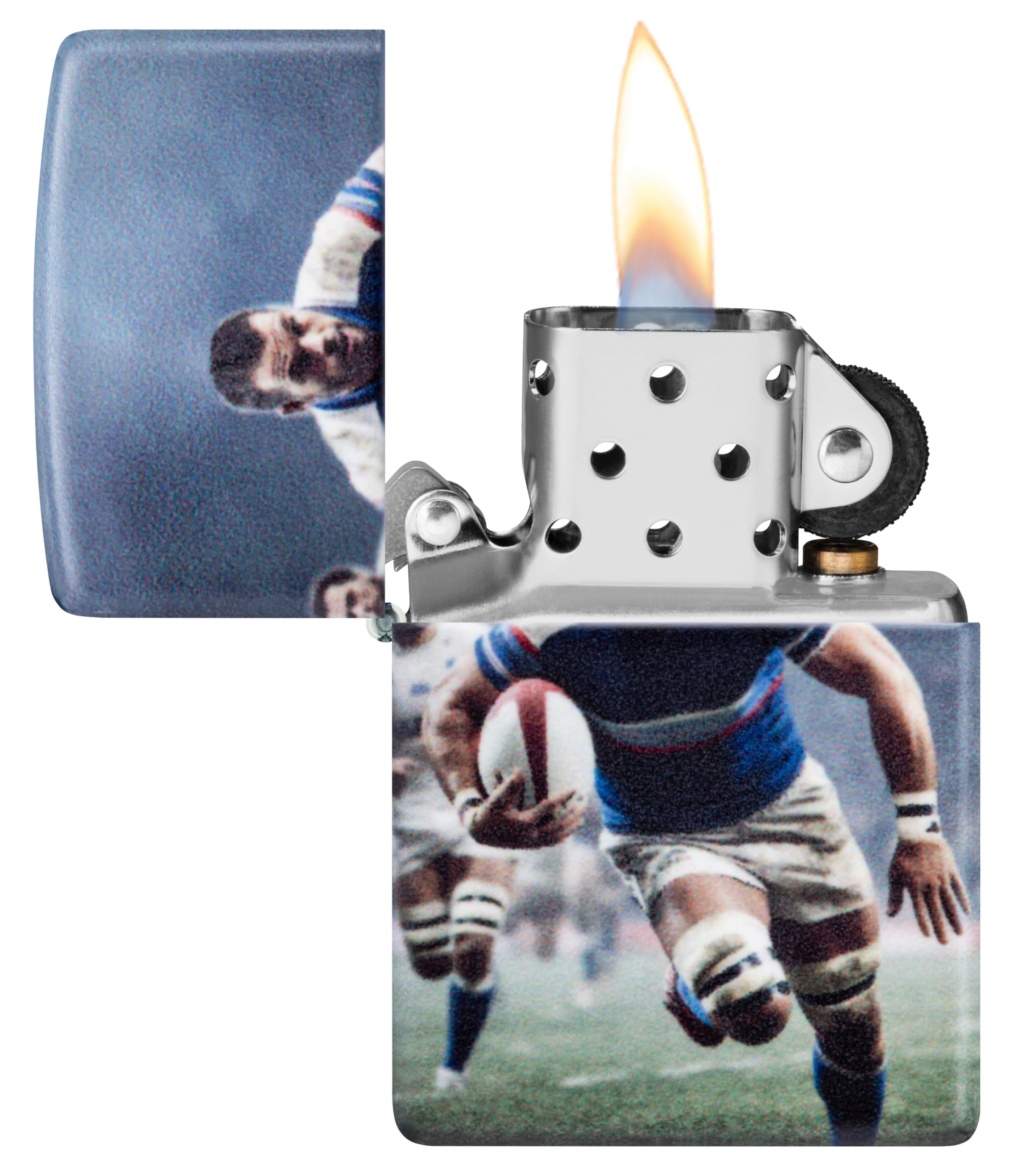 Zippo Briquet tempête – Design Rugby – Mat 540 – Rechargeable – Réutilisable – Design Coupe-Vent – Boîte Cadeau – Fabriqué aux États-Unis