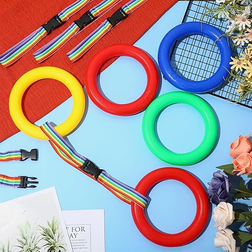 Miniatura 6 de Berlune Paquete de 24 cuerdas de caminar para niños pequeños, cuerda de caminar preescolar para niños, cuerda de seguridad de línea colorida, cuerda