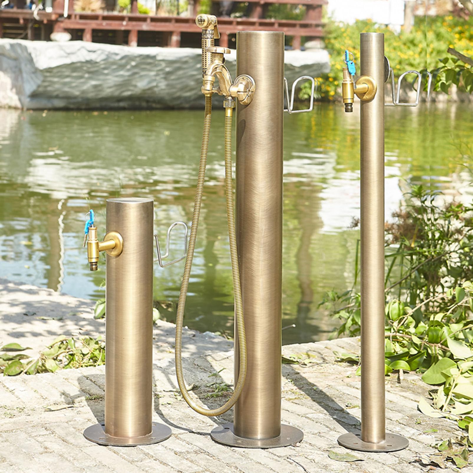 Grifo de Columna de Agua para Exteriores, Llave de Agua de latón para Manguera, hidrante de jardín anticongelante, Grifo para Fuente de jardín, Fuente de Agua de Montaje