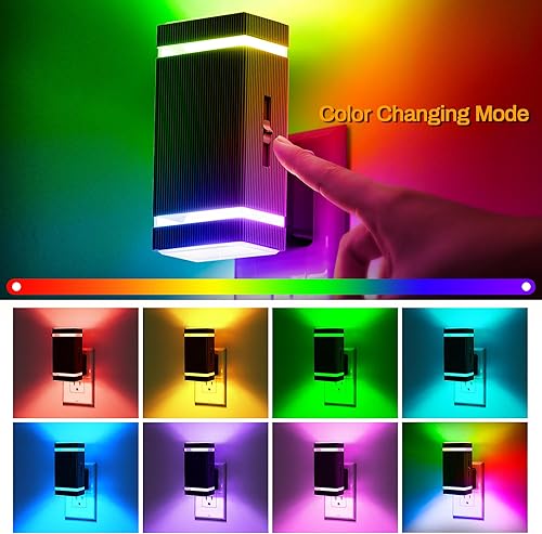 Miniatura 27 de DORESshop Luz nocturna LED brillante enchufable [2 unidades], luces nocturnas enchufables a la pared con sensor de atardecer a amanecer, luces
